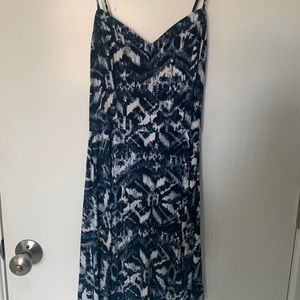 Blue patterned skater dress